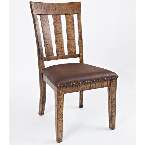 Cannon Valley Dining Chair in Distressed Wood & Leatherette (Set of 2)